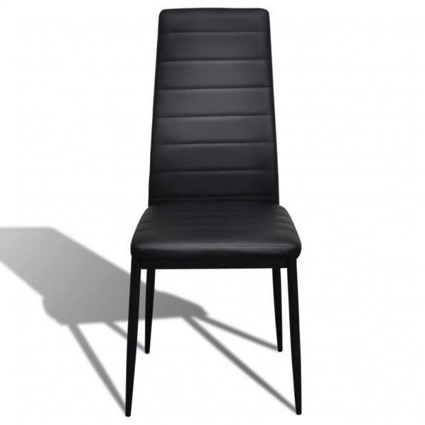 Dining Chairs 4 Pcs Black Faux Leather Image 4