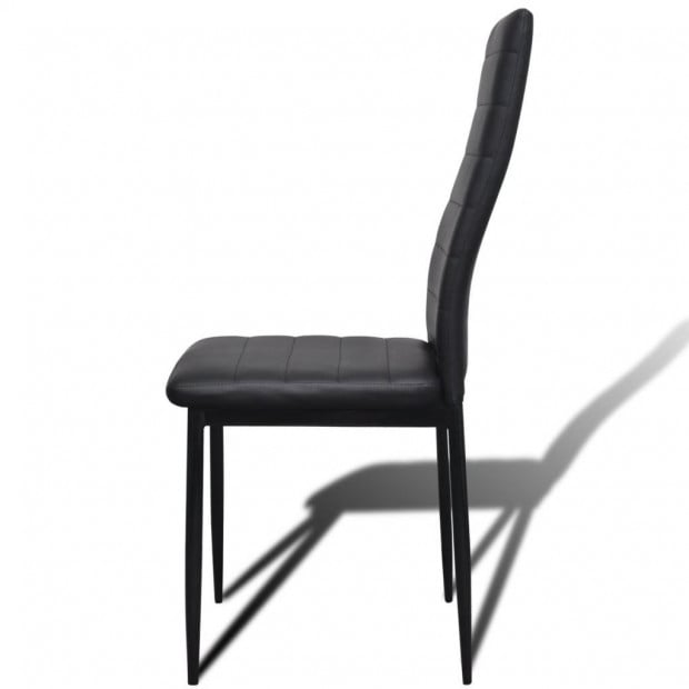 Dining Chairs 4 Pcs Black Faux Leather Image 5