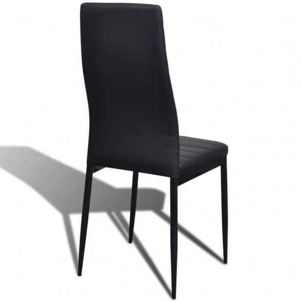 Dining Chairs 4 Pcs Black Faux Leather Image 6