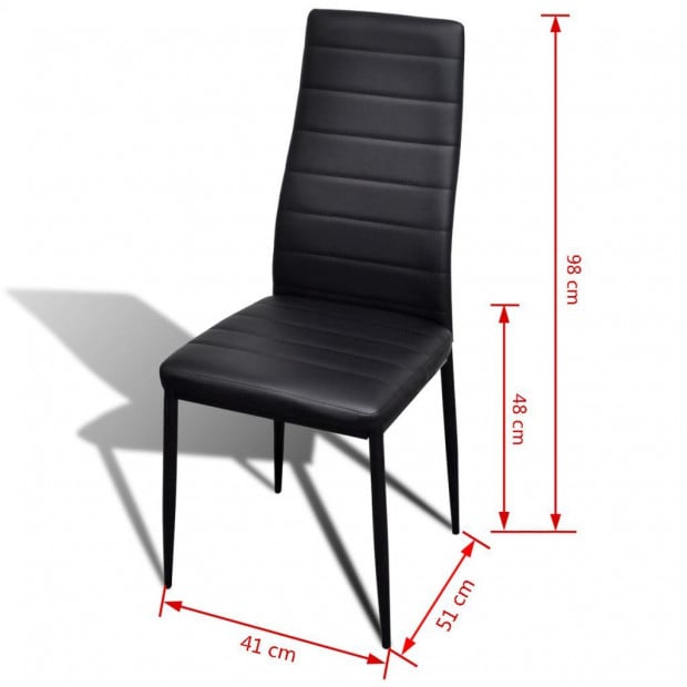 Dining Chairs 4 Pcs Black Faux Leather Image 8