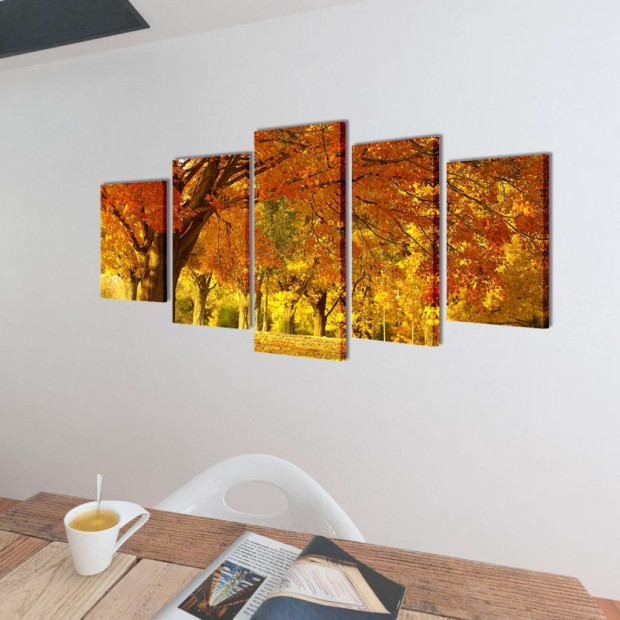 Canvas Wall Print Set Maple 100 X 50 Cm Image 2