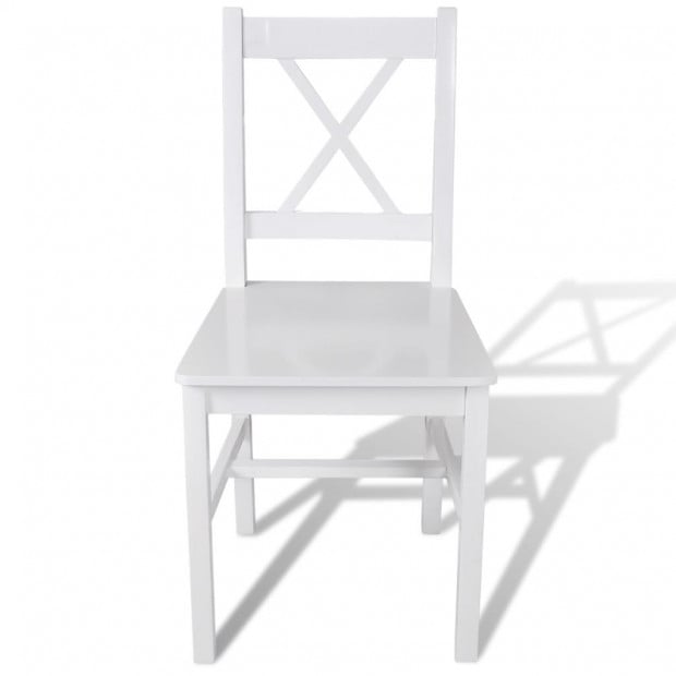 Dining Chairs 2 Pcs White Pinewood Image 2