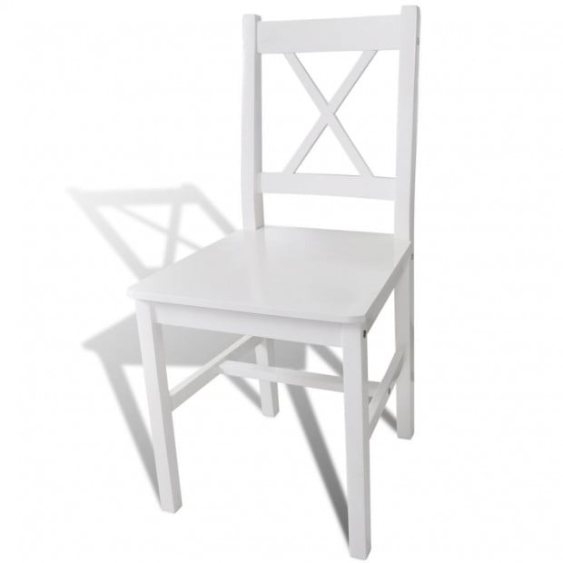 Dining Chairs 2 Pcs White Pinewood Image 3