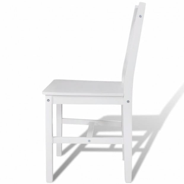Dining Chairs 2 Pcs White Pinewood Image 4