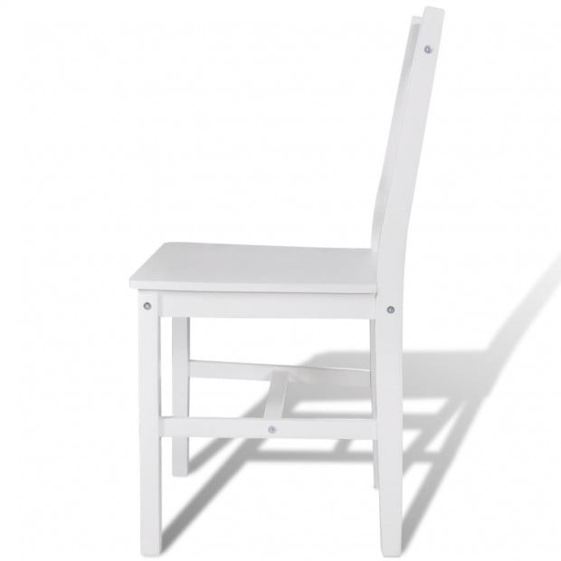 Dining Chairs 4 Pcs White Pinewood Image 4