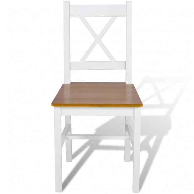 Pinewood Dining Chairs 4 Pcs White Image 2
