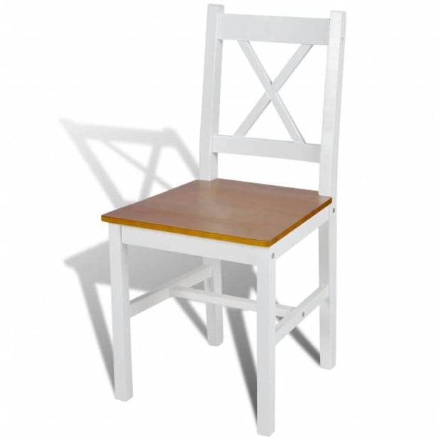 Pinewood Dining Chairs 4 Pcs White Image 3