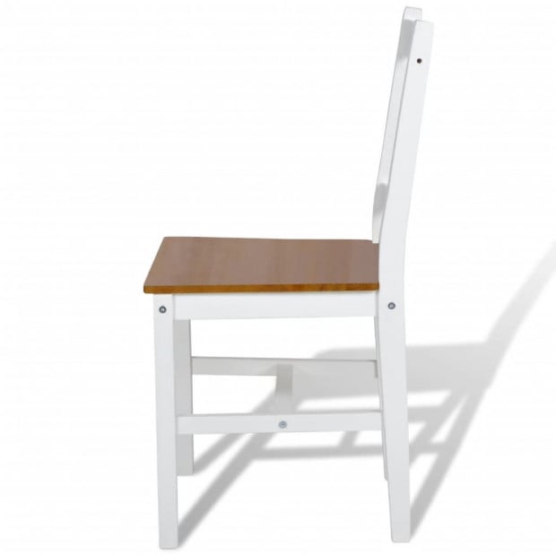 Pinewood Dining Chairs 4 Pcs White Image 4