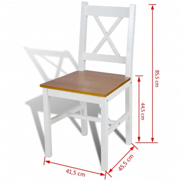 Pinewood Dining Chairs 4 Pcs White Image 5