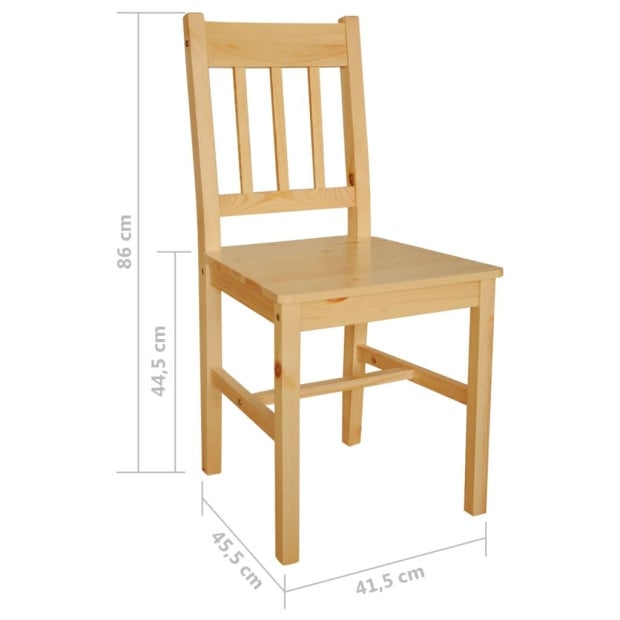 Dining Chairs 4 Pcs Pinewood Image 5