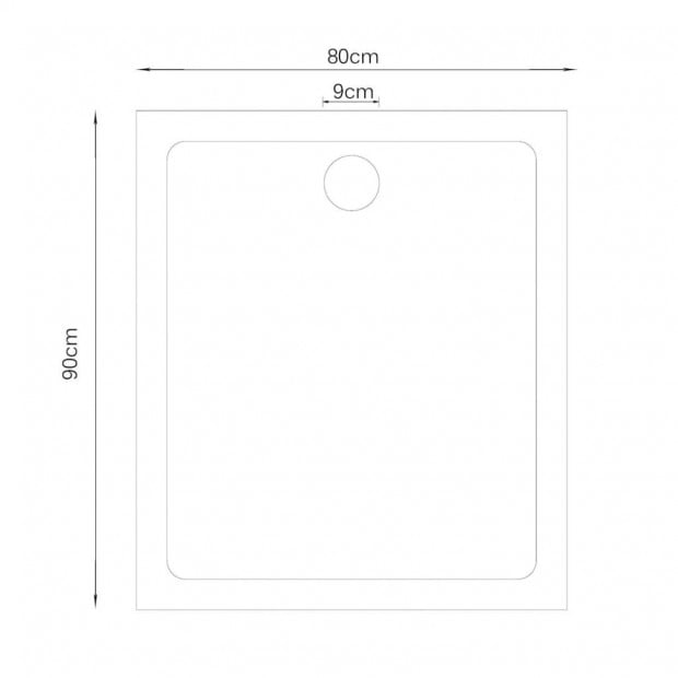 Rectangular Abs Shower Base Tray Black 80 X 90 Cm Image 7