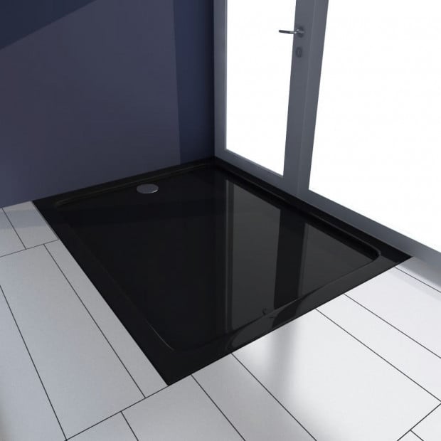 Rectangular Abs Shower Base Tray Black 80 X 100 Cm Image 3
