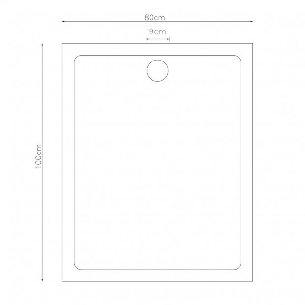 Rectangular Abs Shower Base Tray Black 80 X 100 Cm Image 7