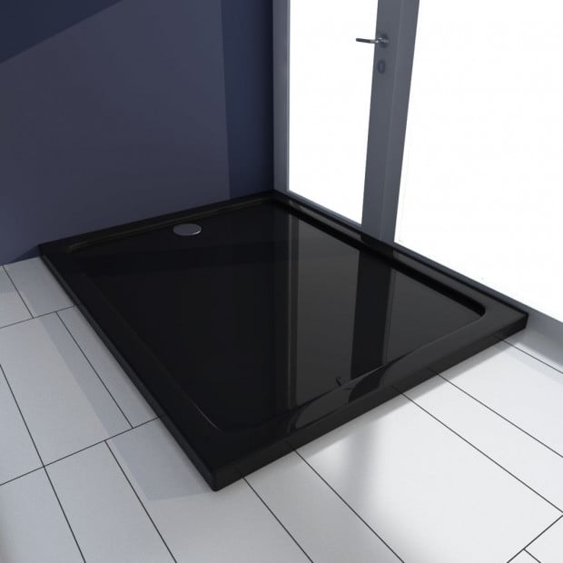Rectangular Abs Shower Base Tray Black 80 X 100 Cm Image 2