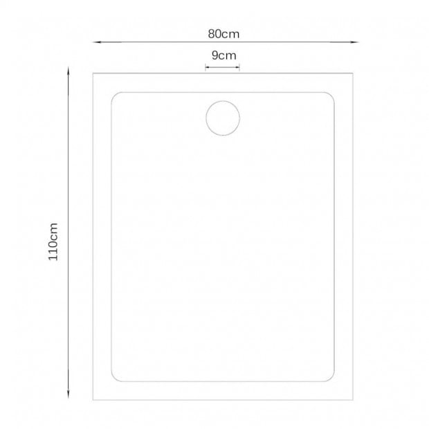 Rectangular Abs Shower Base Tray Black 80 X 110 Cm Image 7