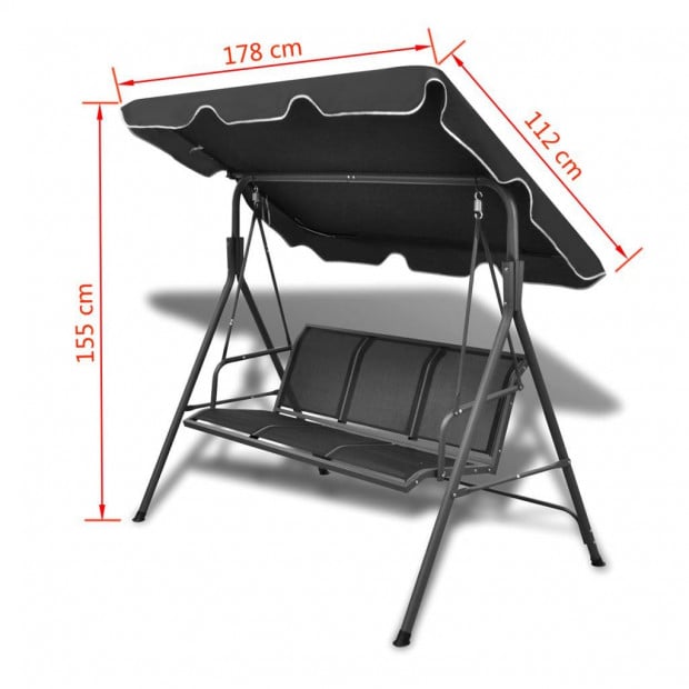 Black Garden Swing Chair Image 6