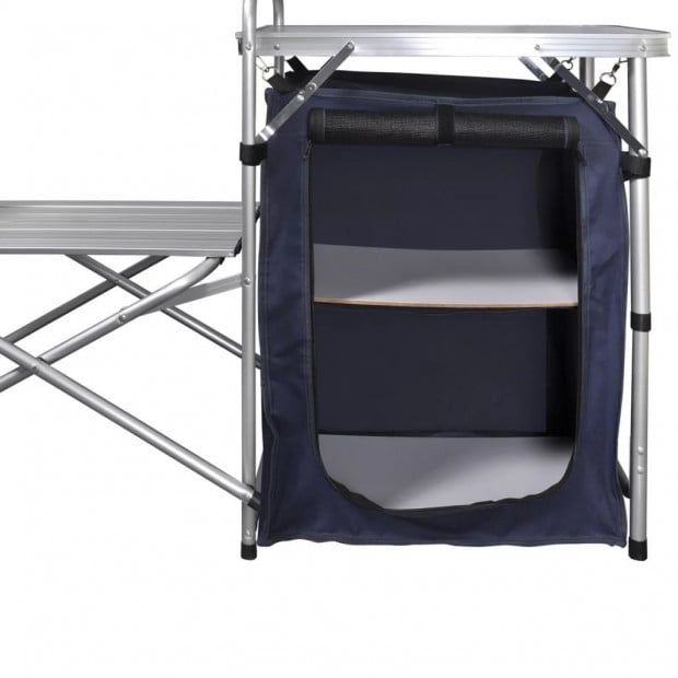 Foldable Camping Kitchen Unit With Windshield Aluminium Image 5