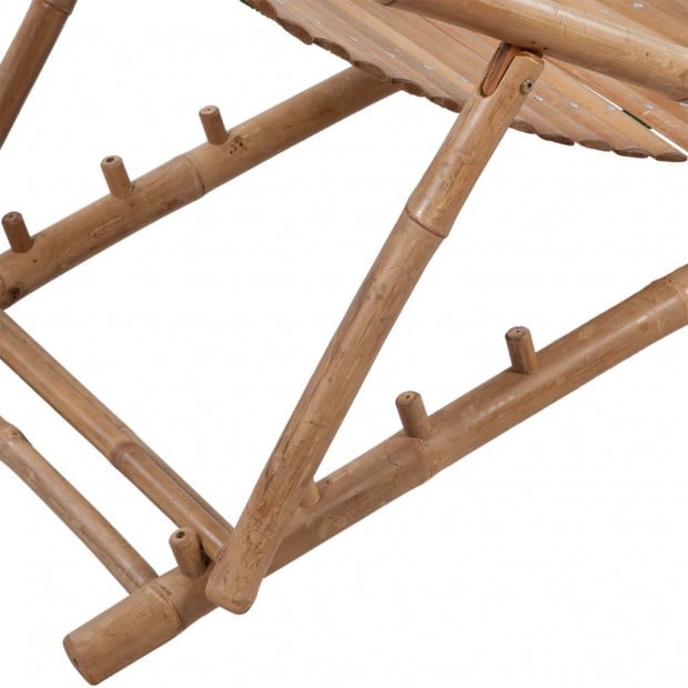 Outdoor Deck Chair With Footrest Bamboo Image 4