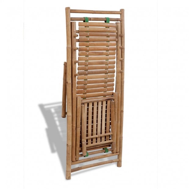 Outdoor Deck Chair With Footrest Bamboo Image 5