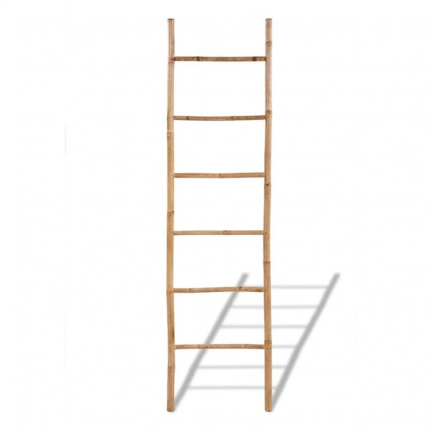 Bamboo Towel Ladder With 6 Rungs Image 2