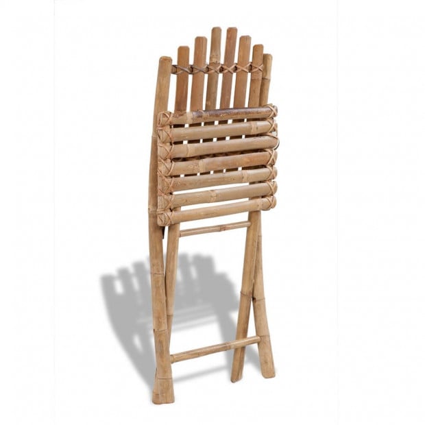 5 Piece Folding Outdoor Dining Set Bamboo Image 2