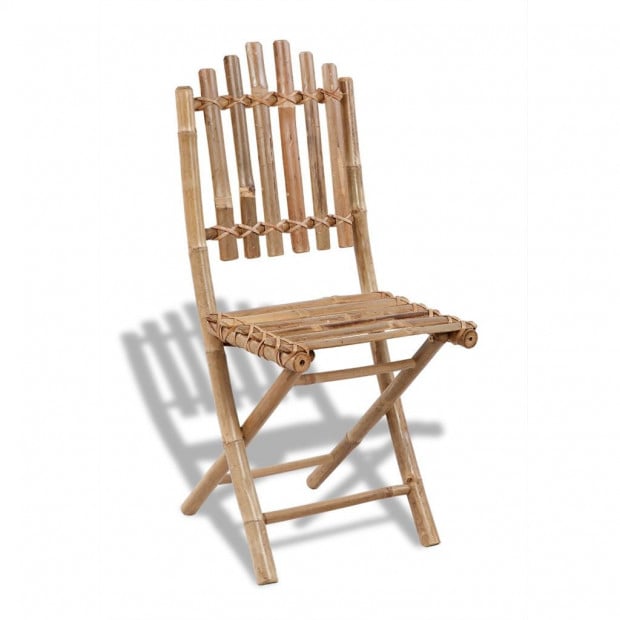5 Piece Folding Outdoor Dining Set Bamboo Image 3