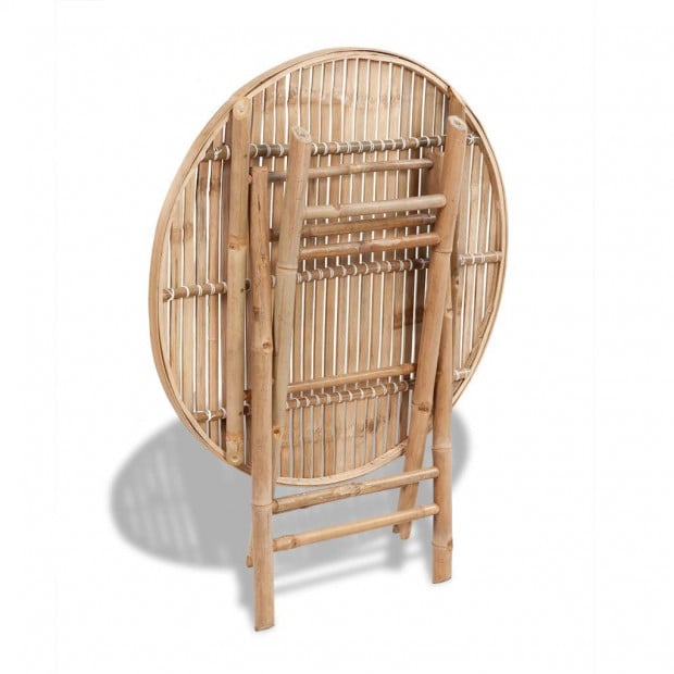 5 Piece Folding Outdoor Dining Set Bamboo Image 5