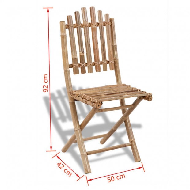 5 Piece Folding Outdoor Dining Set Bamboo Image 8