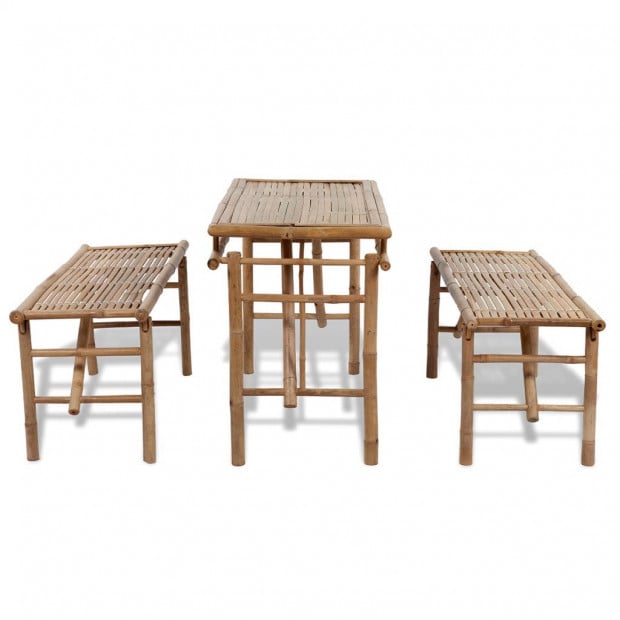 Beer Table With 2 Benches 100 Cm Bamboo Image 4