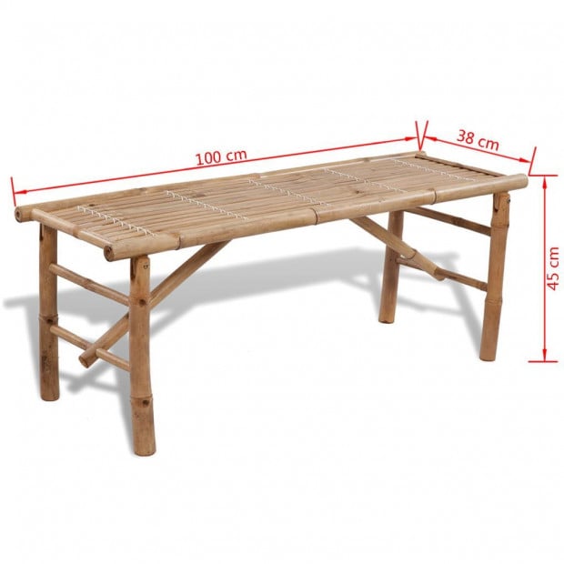 Beer Table With 2 Benches 100 Cm Bamboo Image 7