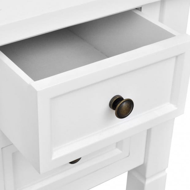 White Writing Desk With 5 Drawers Image 5