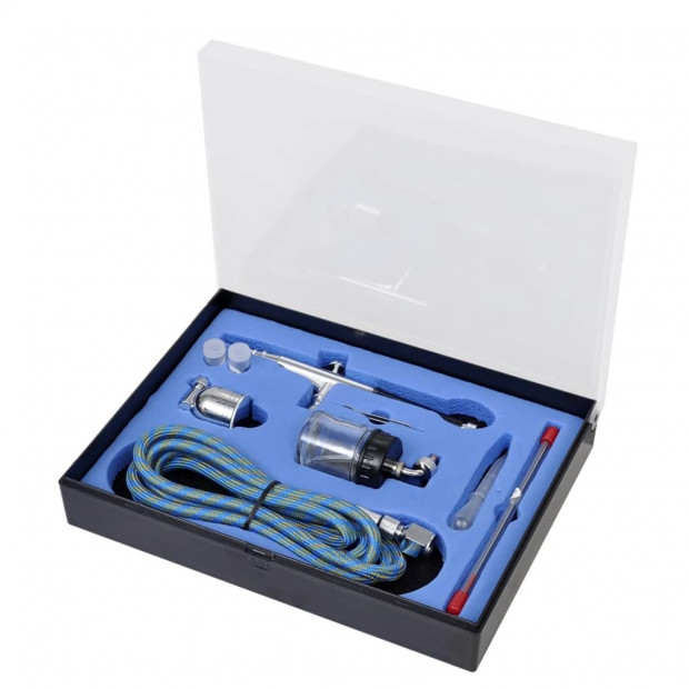 Airbrush Set With Glass Jar 0.2 / 0.3 / 0.5 Mm Nozzles Image 2