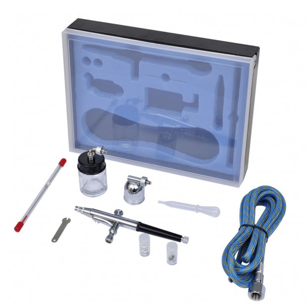 Airbrush Set With Glass Jar 0.2 / 0.3 / 0.5 Mm Nozzles Image 4