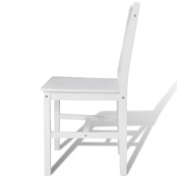 Dining Chairs 6 Pcs White Pinewood Image 4