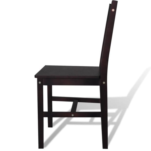 Dining Chairs 6 Pcs Brown Pinewood Image 2