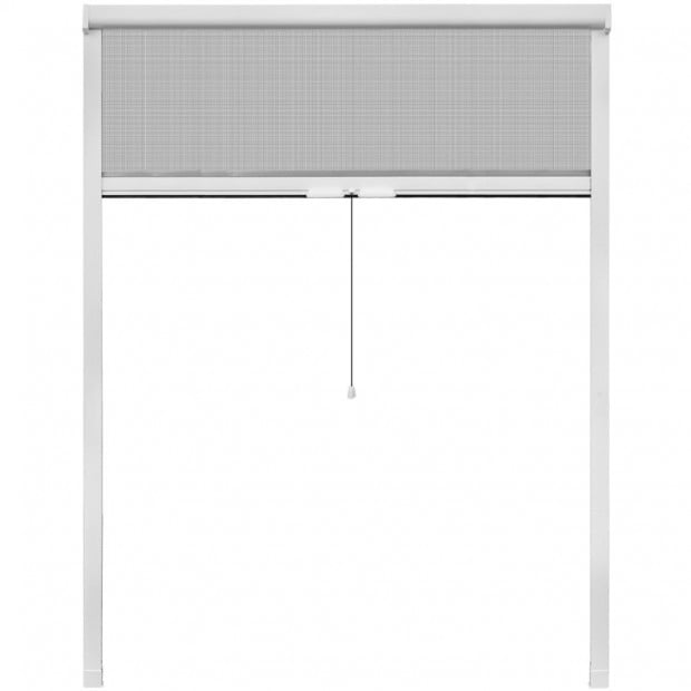 White Roll Down Insect Screen For Windows 140 X 170 Cm