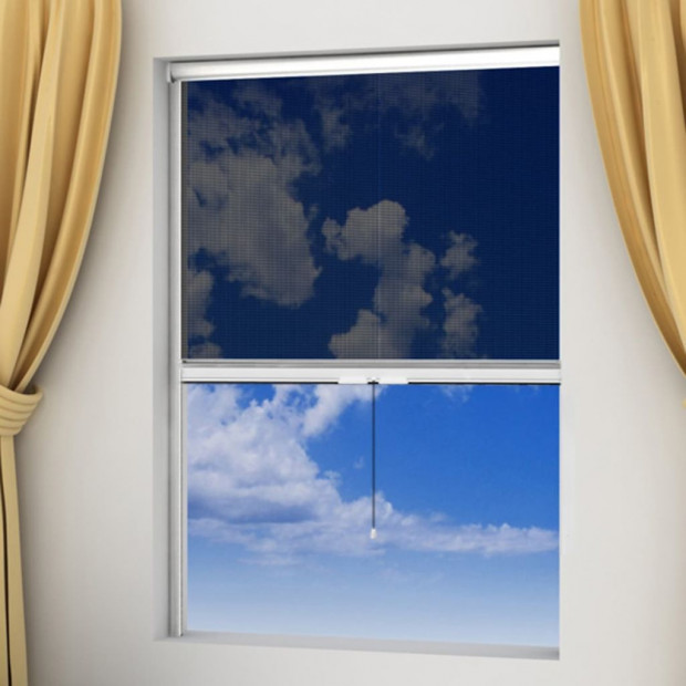 White Roll Down Insect Screen For Windows 140 X 170 Cm Image 2