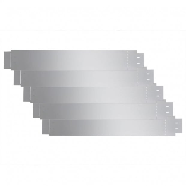 5pc Lawn Garden Fence Flexible Galvanised Steel 100 X 15cm Set Image 2