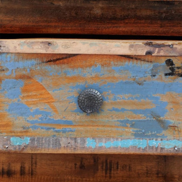 Nightstand With 2 Drawers Solid Reclaimed Wood Image 3