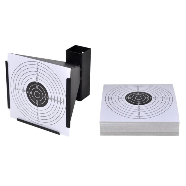 14 Cm Funnel Target Holder Pellet Trap + 100 Paper Targets