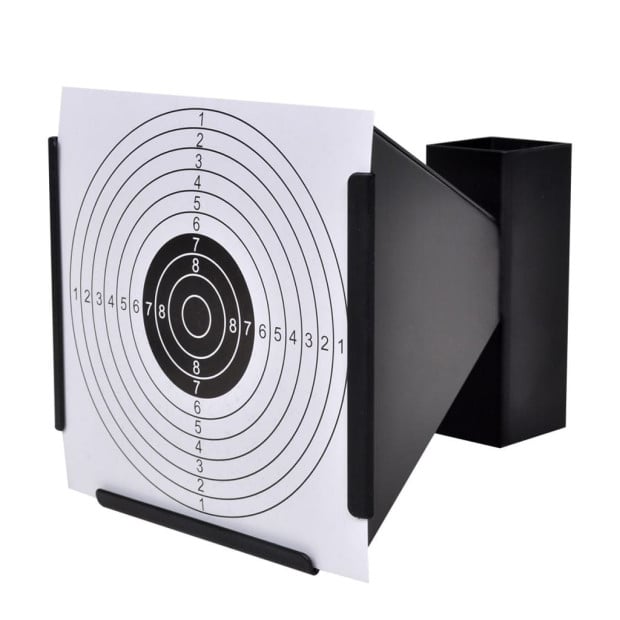 14 Cm Funnel Target Holder Pellet Trap + 100 Paper Targets Image 3