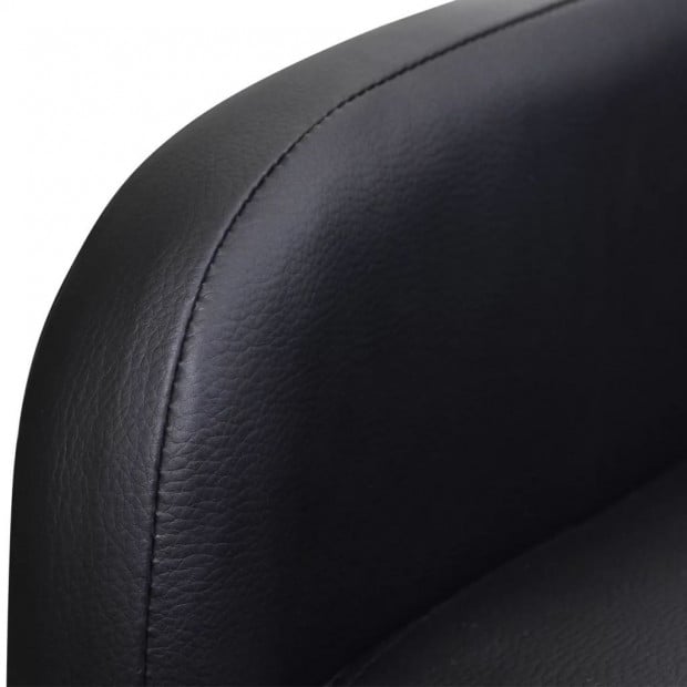 Folding Armchair Black Faux Leather Image 4