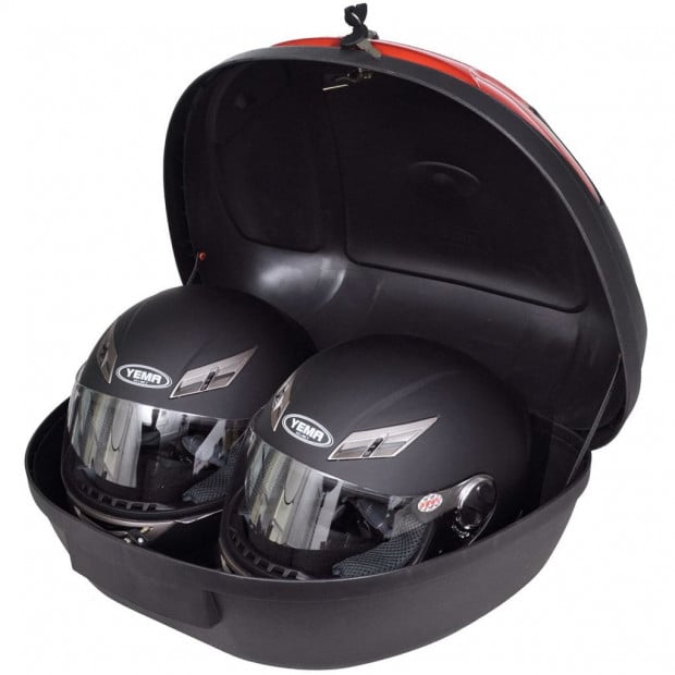 Motorbike Top Case 72 L For 2 Helmet- Black Image 2
