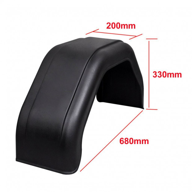2x Mudguard For Trailer Wheels 200 X 680 Mm Image 4