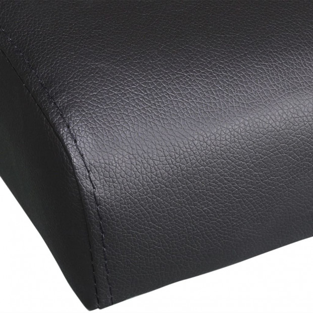 Sofa Bed With Two Pillows Artificial Leather Adjustable Black Image 7