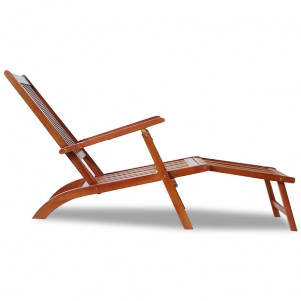 Outdoor Deck Chair With Footrest Solid Acacia Wood Image 3