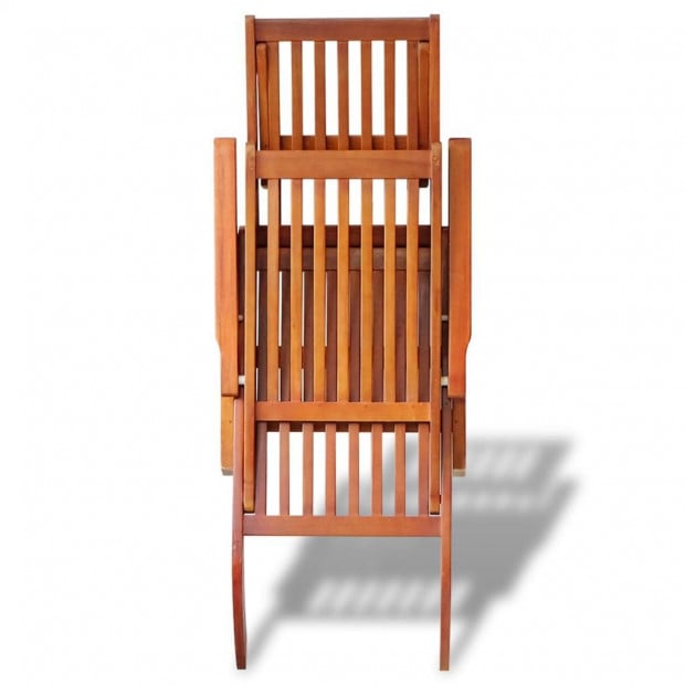 Outdoor Deck Chair With Footrest Solid Acacia Wood Image 4