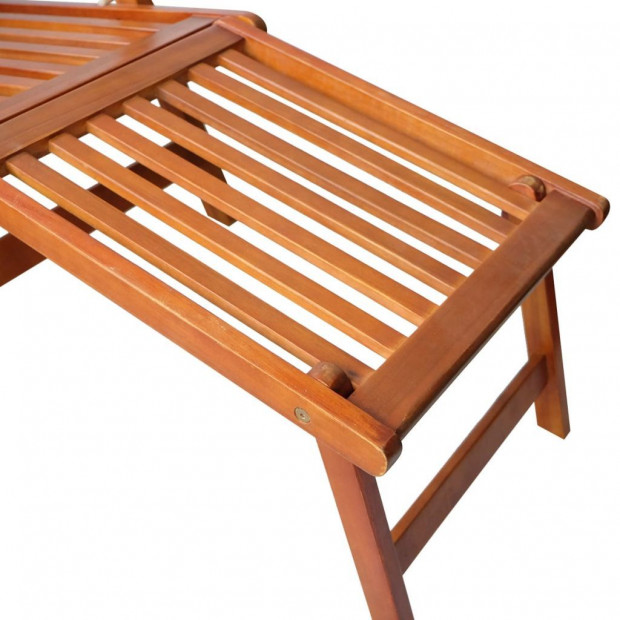 Outdoor Deck Chair With Footrest Solid Acacia Wood Image 5