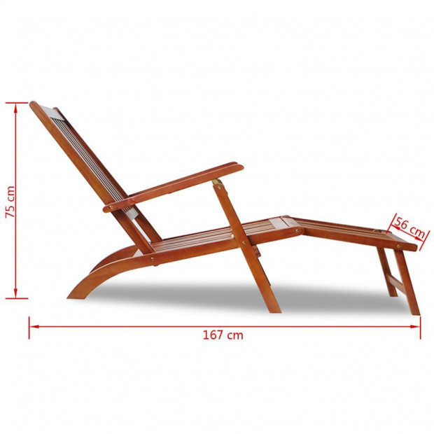 Outdoor Deck Chair With Footrest Solid Acacia Wood Image 7