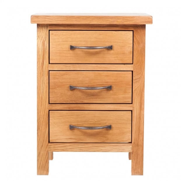 Nightstand With 3 Drawers 40x30x54 Cm Solid Oak Wood Image 3